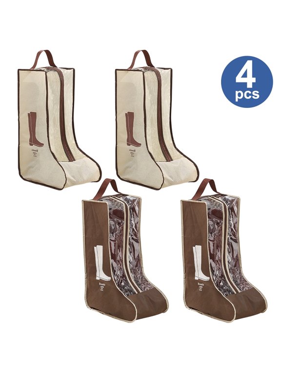 4pcs Boot Storage Bags, Portable Boots Protector Bag, Dust Proof Travel Shoe Bags with Handle, Shoes Packing Organizers (4*High)