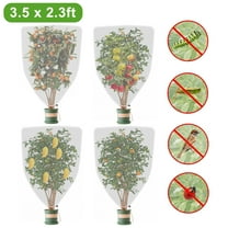 TSV 4pcs Insect Bird Barrier Netting Meshes, TSV Garden Plant Protective Netting Bags with Drawstring, 3.5' x 2.3'