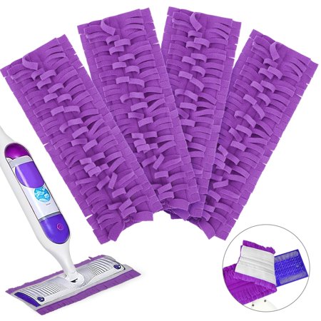 TSV 4pcs Mop Refill Pads Fit for S.wiff.er PowerMop, Reusable Microfiber Spray Cleaning Pads