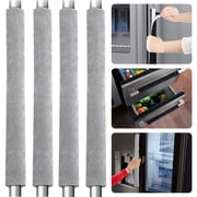 TSV 4pcs Refrigerator Door Handle Covers, Oven Dishwasher Fridge Decors for Kitchen, Gray