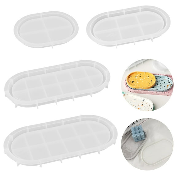 TSV 4pcs Silicone Resin Molds, DIY Making Silicone Epoxy Kit for Art Tray