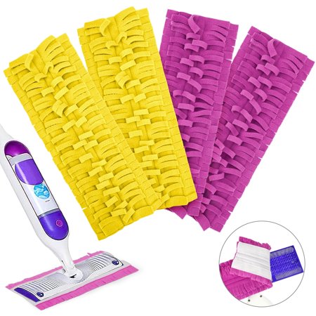TSV 4pcs Spray Mop Pads Fit for SwifferPowerMop Multi-Surface & Wood Mop, Reusable Refill