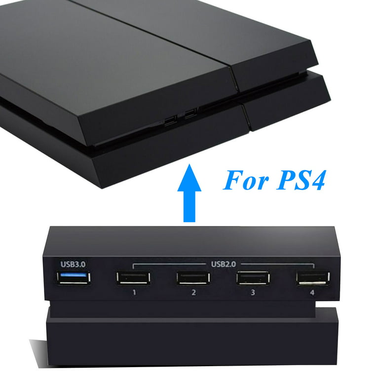 TSV 5 Port USB Hub for PS4, USB 3.0 High-Speed Adapter Accessories  Expansion Hub Connector Splitter Expander Fit for PlayStation 4 PS4 Gaming  Console