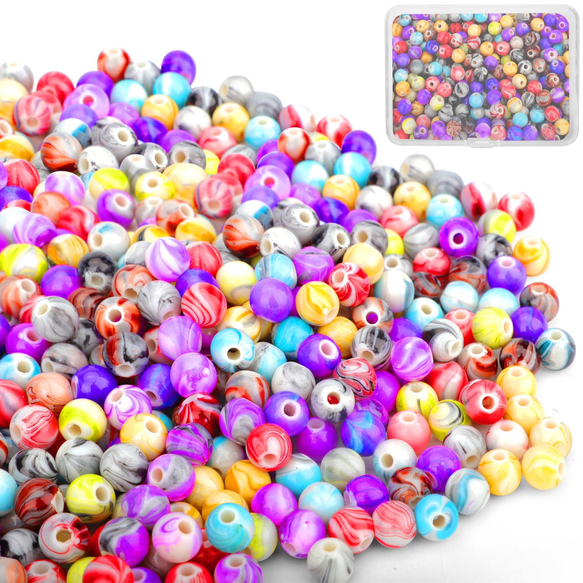 500 Pcs Acrylic Number Symbol Beads Bracelets for Jewelry Making