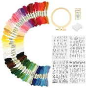 TSV 50pcs Embroidery Floss, Cross Stitch Thread with Water Solubility Embroidery Patterns Set