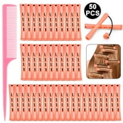 TSV 50pcs Hair Perm Rods, Plastic Hair Cold Wave Rods, Hair Curling Rollers with Comb for Hairdressing Styling, 0.5