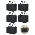 thumbnail image 1 of TSV 5Pcs Reusable Shopping Bags, Large Non-Woven Grocery Storage Bag, 16x10x13", Black, 1 of 5