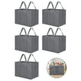 thumbnail image 1 of TSV 5Pcs Reusable Shopping Bags, Large Non-Woven Grocery Storage Bag, 16x10x13", Gray, 1 of 5