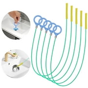 TSV 5pcs 51" Drain Snake Hair Drain Clog Remover, Anti-Break Metal Drain Hair Removal Tool, Flexible Sink Drain Cleaner