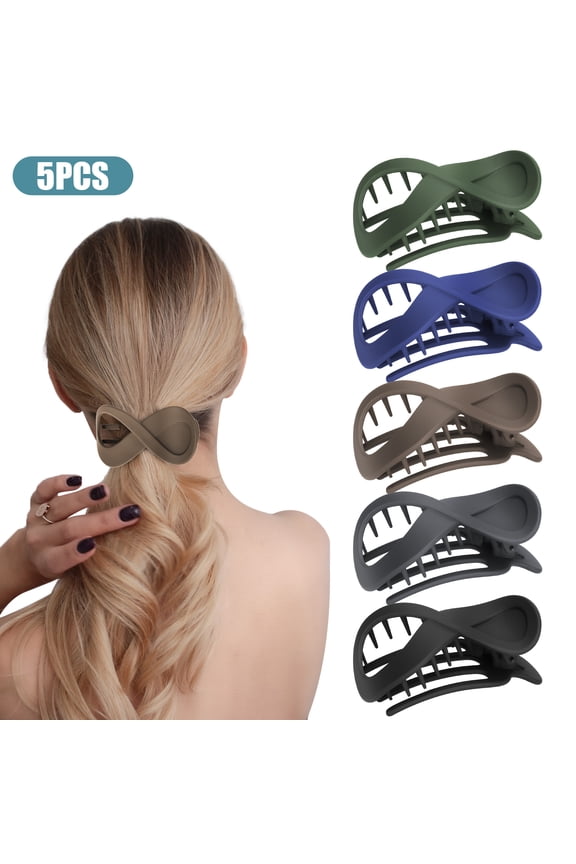 5pcs French Concord Flat Hair Barrettes, Strong Hold Alligator Hair Claw Clips for Women Girls