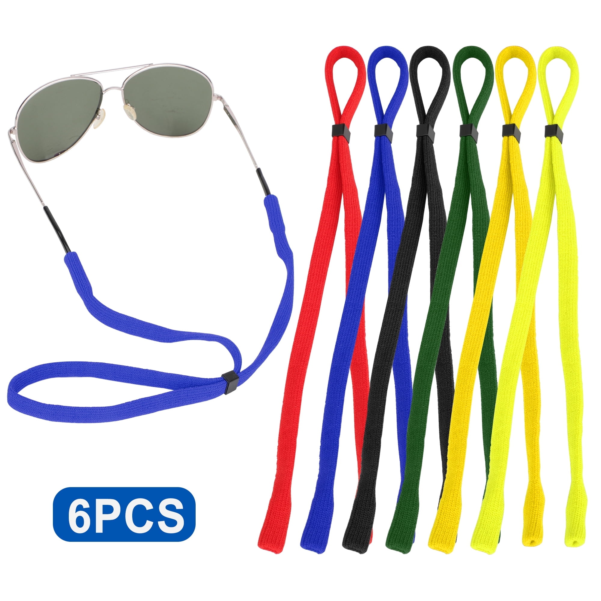 TSV 6pcs Adjustable Glasses Straps, Eyeglasses String Holders, Glasses