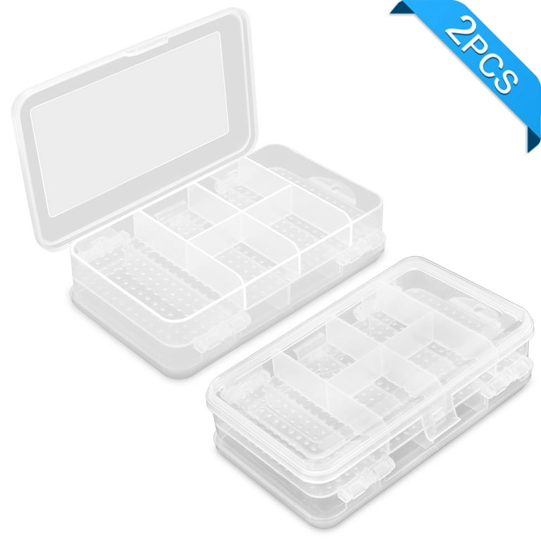 TSV 36 Slots Compartments Clear Plastic Adjustable Storage Box Case