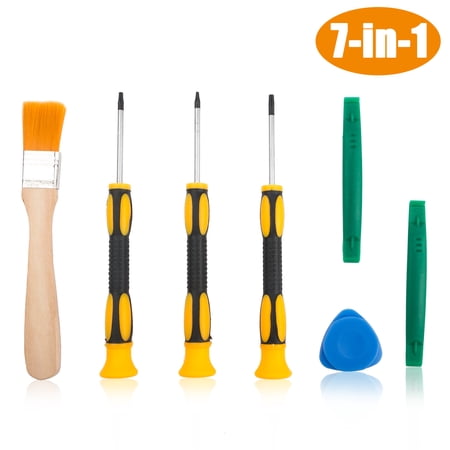 TSV 7-in-1 T6 T8 T10 Torx Screwdriver Repair Tool Kit Fit for Xbox One, Xbox 360, PS5/PS4 Controller for Open/Fixing, T8 Torx Screwdriver with Prying Cleaning Tool