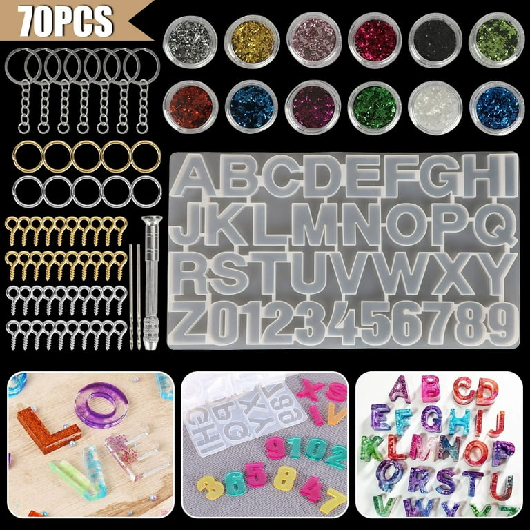  Silicone Alphabet Resin molds, Digital Alphabet Jewelry,  Silicone Resin molds, Chocolate Alphabet molds, for DIY Craft Casting. :  Arts, Crafts & Sewing