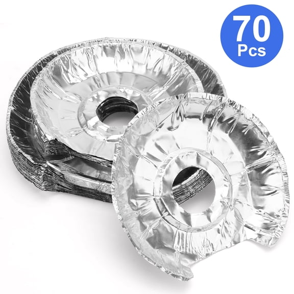 TSV 70pcs Round Electric Stove Burner Covers, 6" and 8" Aluminum Foil Burner Liners, Disposable Stove Top Protector