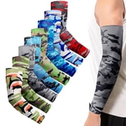 TSV 8pair UPF 50+ Cooling Arm Sleeves, Camouflage UV Sun Protection Arm Covers for Men Women Cycling Sport