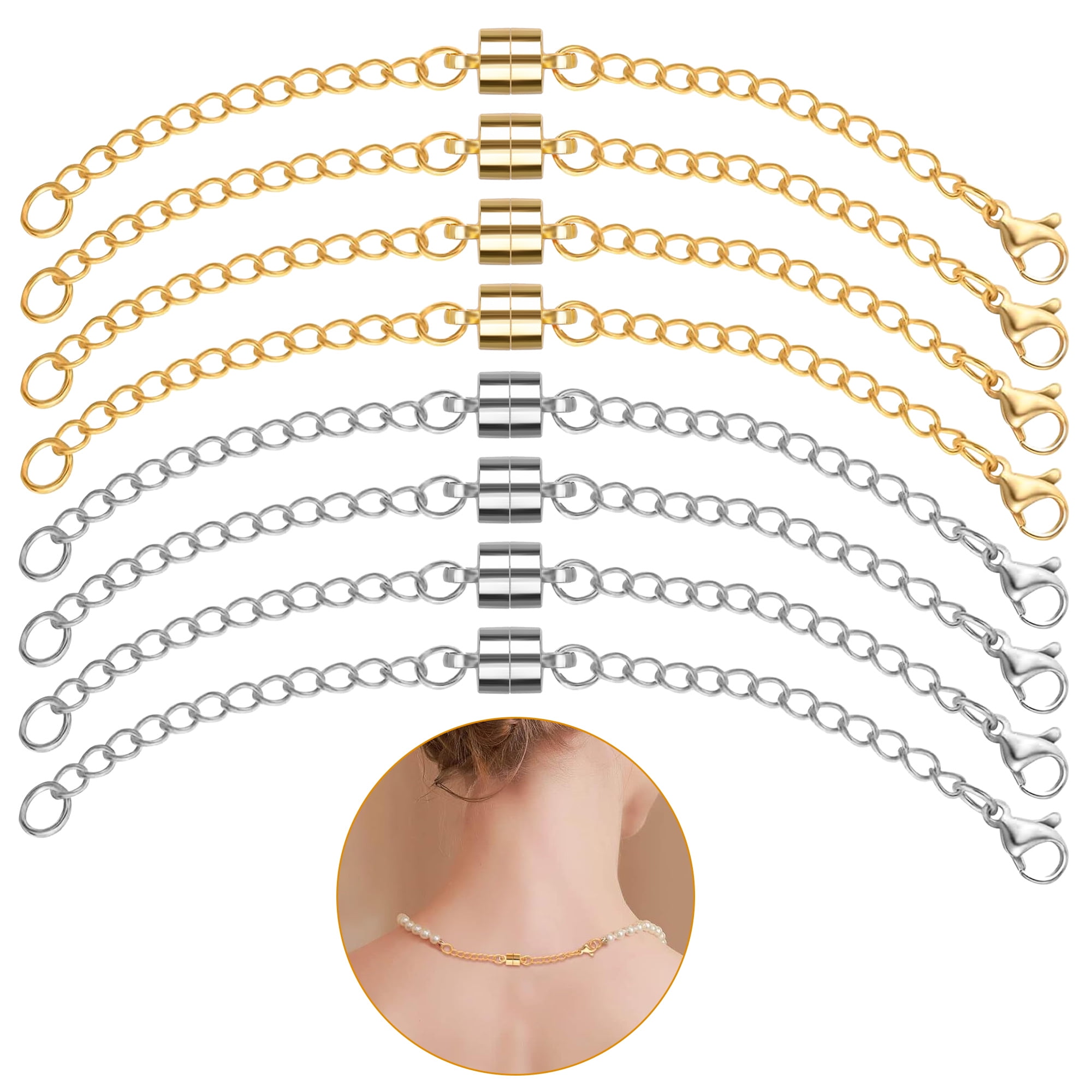 TSV 8pcs Necklace Clasps and Closures for DIY Necklace Bracelet Jewelry Crafts Walmart Business Supplies