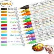 Relax love Acrylic Paint Markers Set 12 Colors Waterproof Acrylic Painters  Dual-tip Marker Pen for Lettering Writing Coloring Drawing Rock Stone  Ceramic Glass 