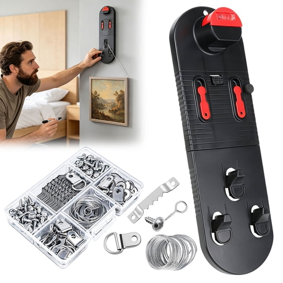 TSV All-in-One Picture Hanging Kit, Picture Leveling & Hanging Tool for Quick Precise Position, Hang and Level Wall Hanging Kit for Sawtooth/ Wire Hanger