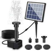 TSV Bird Bath Solar Fountain Pump, Outdoor Solar Water Pump with 5 Nozzles for Pond, Fish Tank, Aquarium, 1.5W