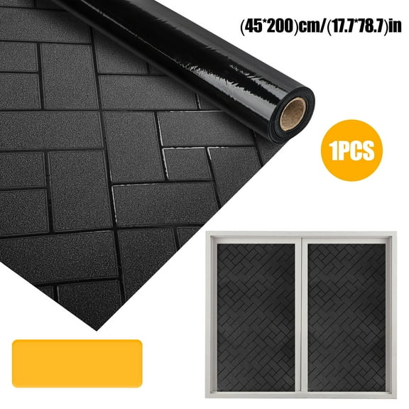 TSV Blackout Privacy Window Film, 17.7 x 78.7'' UV Light Blocking Window Door Tint