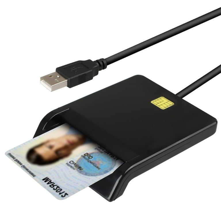 TSV Portable CAC Smart Card Reader, USB Common Access Card