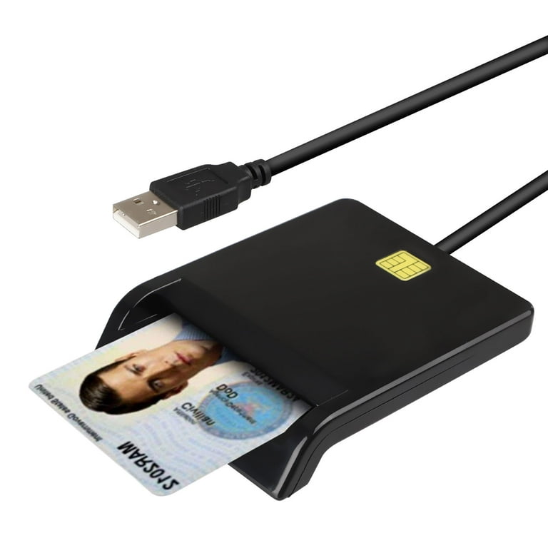 TSV CAC Smart Card Reader, DOD Military USB Common Access Card Adapter Fit  for Military/ID Card/IC Bank Chip Card Reader