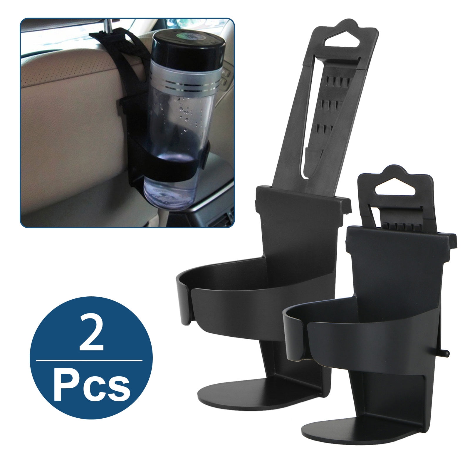 TSV Car Cup Holder Expander Adapter Base, 2 in 1 Adjustable Organizer Work  with Bottle Coffee Drinks, Multifunctional Car Drink Holder Storage, Black  