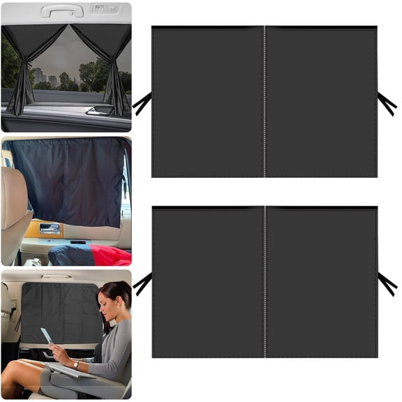 TSV Car Side Window Shade, Magnetic Rear Window Sunshade, Glare and UV Ray Protection, Black