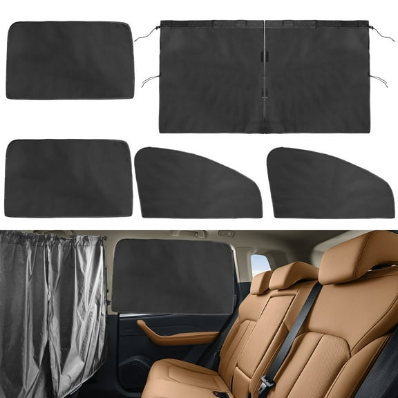 TSV Car Side Window Sun Shades with Magnets, Privacy Curtains Interior Accessories for Cars, Sedans, SUVs, Black