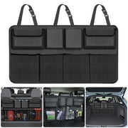 TSV Car Trunk Organizer, Hanging Back Seat Storage, 8 Pockets for SUV, Truck, MPV, Black