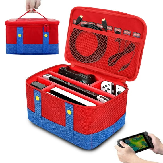 TSV Waterproof Carrying Case for Nintendo Switch, Red