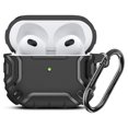 thumbnail image 1 of TSV Case Cover Compatible with AirPods 3, Protective Case Skin with Secure Lock Fit for Airpods 3rd Generation Charging, Front LED Visible, Black, 1 of 9