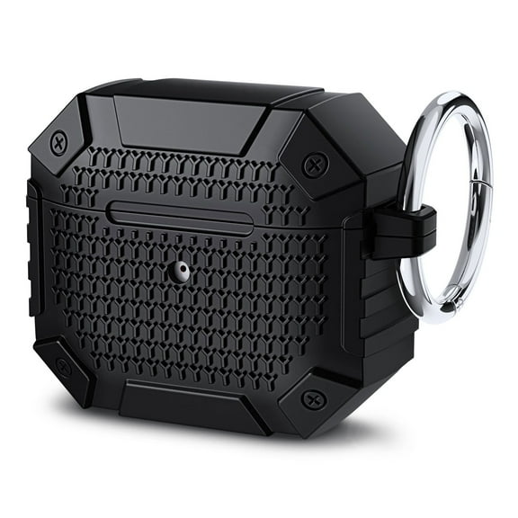 TSV Case Cover Compatible with AirPods 3, Protective Case Skin with Secure Lock Fit for Airpods 3rd Generation Charging, Front LED Visible, Black