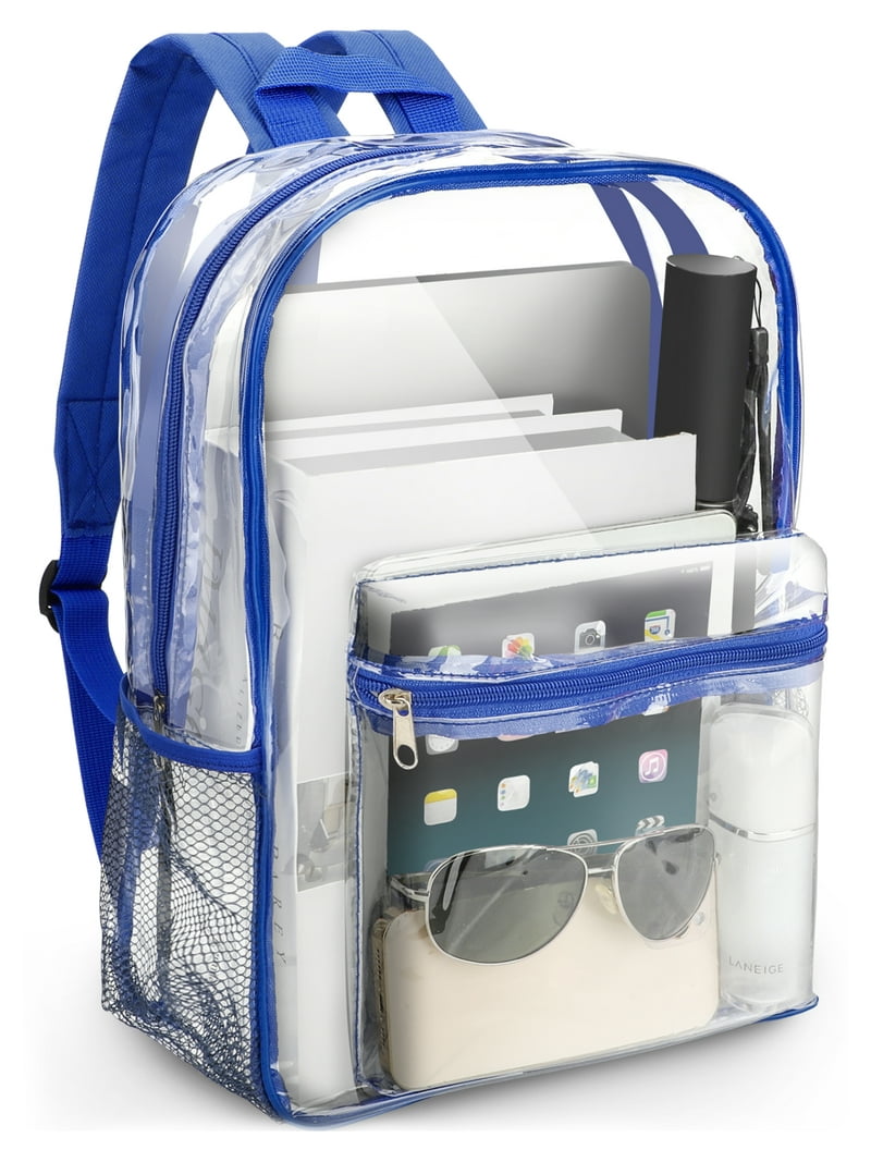Clear Heavy Duty PVC Backpack Large Capacity College Stadium Approved Clear Backpack for School 17 inch Large Heavy Duty Stadium  main image 4