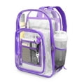 thumbnail image 1 of TSV Waterproof Clear Backpack for Stadium Use, Heavy Duty Transparent PVC Backpack for Concert Sport Events, Purple, 1 of 6