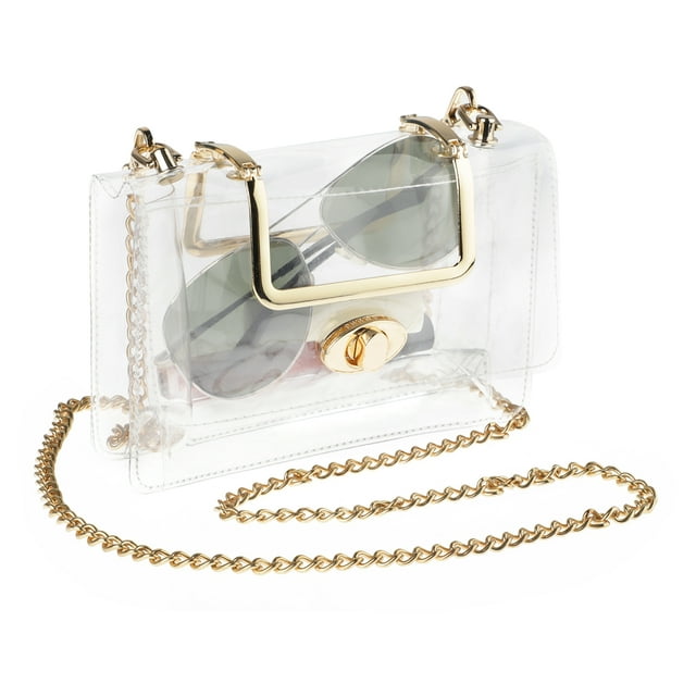 TSV Clear Crossbody Bag, Ladies Clutch with Chain Strap, Stadium ...