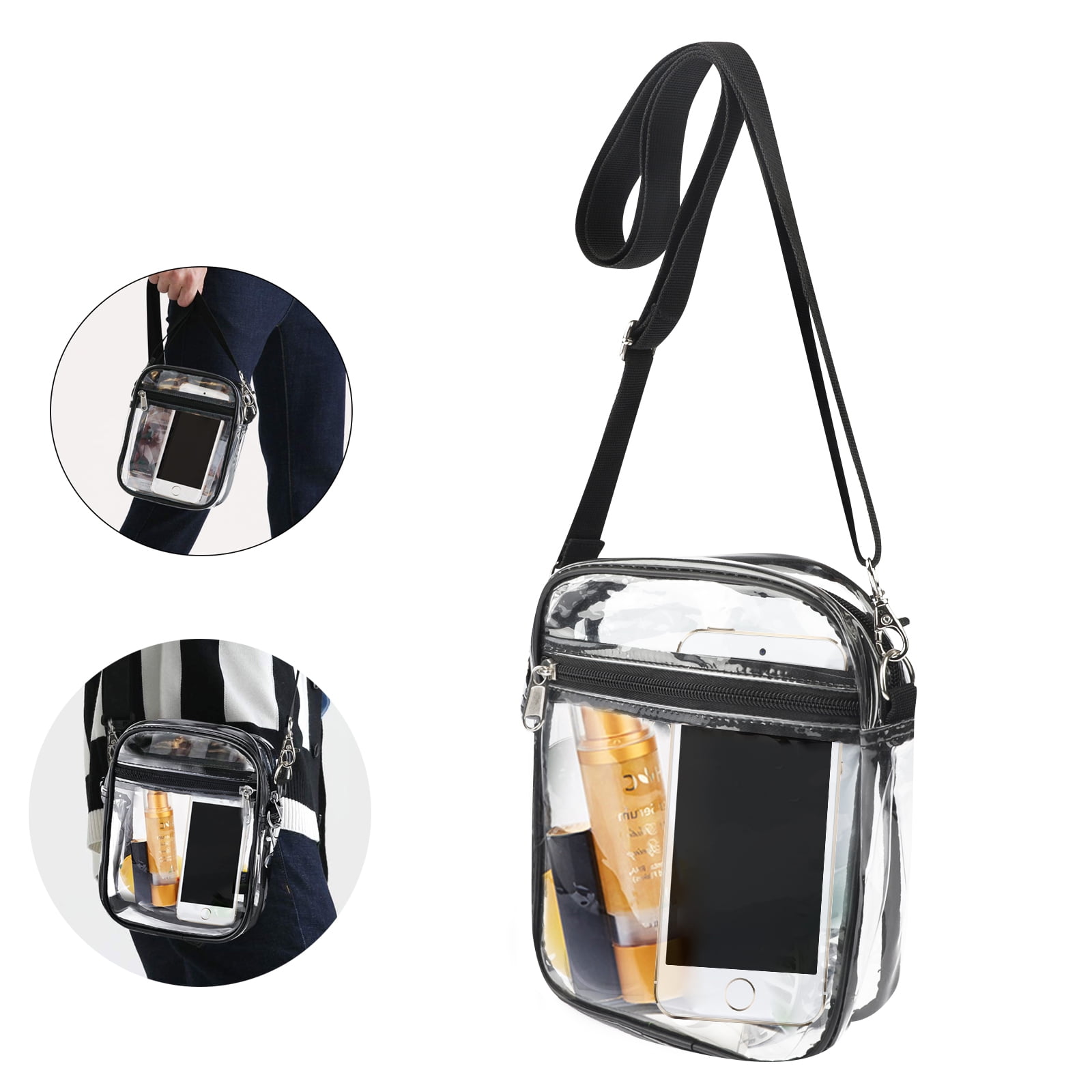 TSV Clear Crossbody Bag, Stadium Approved Shoulder Purse with Adjustable  Strap, Waterproof Transparent Tote Bag