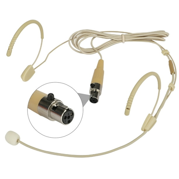 TSV Condenser Headworn Headset Microphone with Mini 4 Pin XLR TA4F for Lectures Live Performance Theater Podcasts Walmart Business Supplies