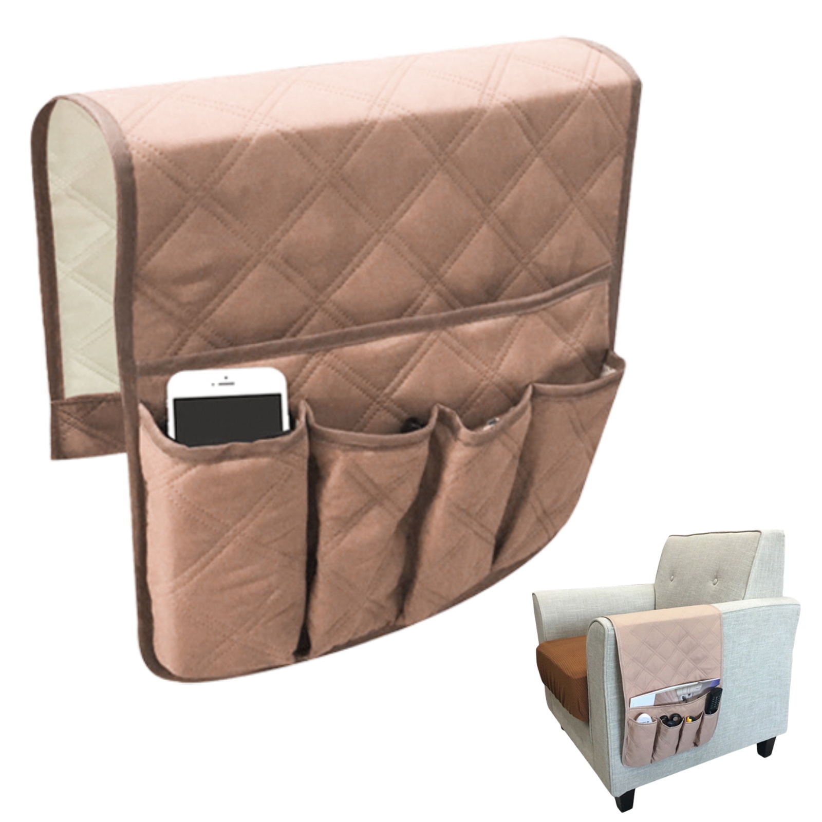 MioCloth Sofa-Armlehnen-Organizer, Couch-Liegestuhl, Armlehnen-Caddy,  TV-Fernbedienung, Aufbewahrungstasche, Organizer für Handy, Bücher