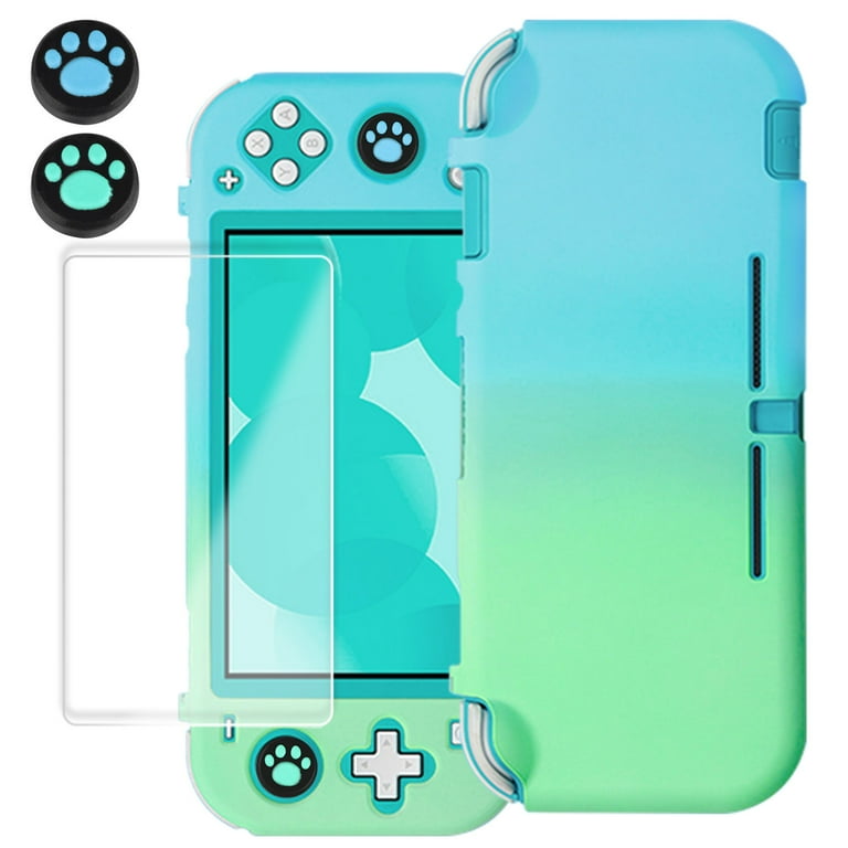 TSV Cover Case Fit for Nintendo Switch Lite 2019, Soft Silicone Case Cover,  Protective Cover Case w/ Screen Protector, Thumb Grip Caps Compatible with