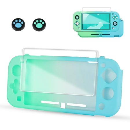TSV Cover Case Fit for Nintendo Switch Lite, Hard PC Protective Case with Ergonomic Grip, Screen Protector, Thumb Grip Caps, Shockproof Anti-Scratch Non-Slip