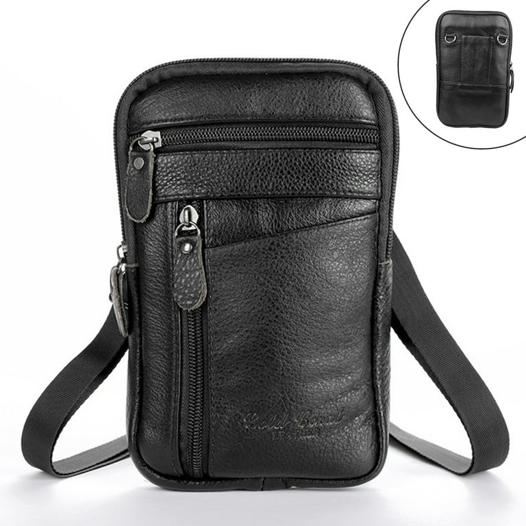 TSV Crossbody Cell Phone Bag, Leather Belt Bag Purse Pouch with Belt Clip, Phone Holster Case Fit for iPhone, Samsung, Men's, Size: One size, Brown