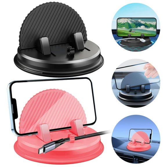TSV Dashboard Car Mount, 360 Rotatable Non Slip Mat Universal Car Phone Stand , Compatible with iPhone, Samsung, Android, Black