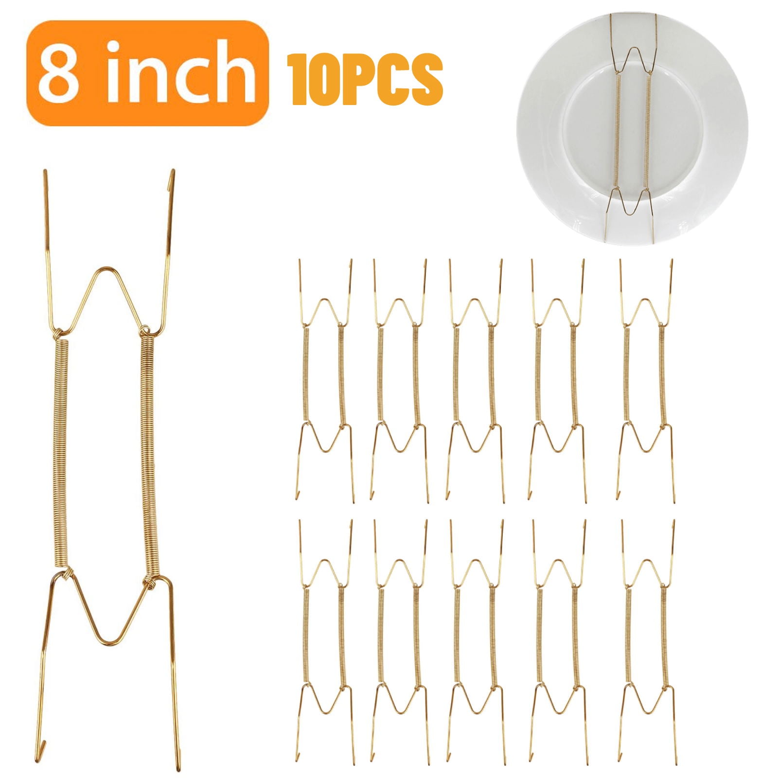 TSV 10 Pack 8 inch Stainless Steel Wall Kitchen Mount Decorative