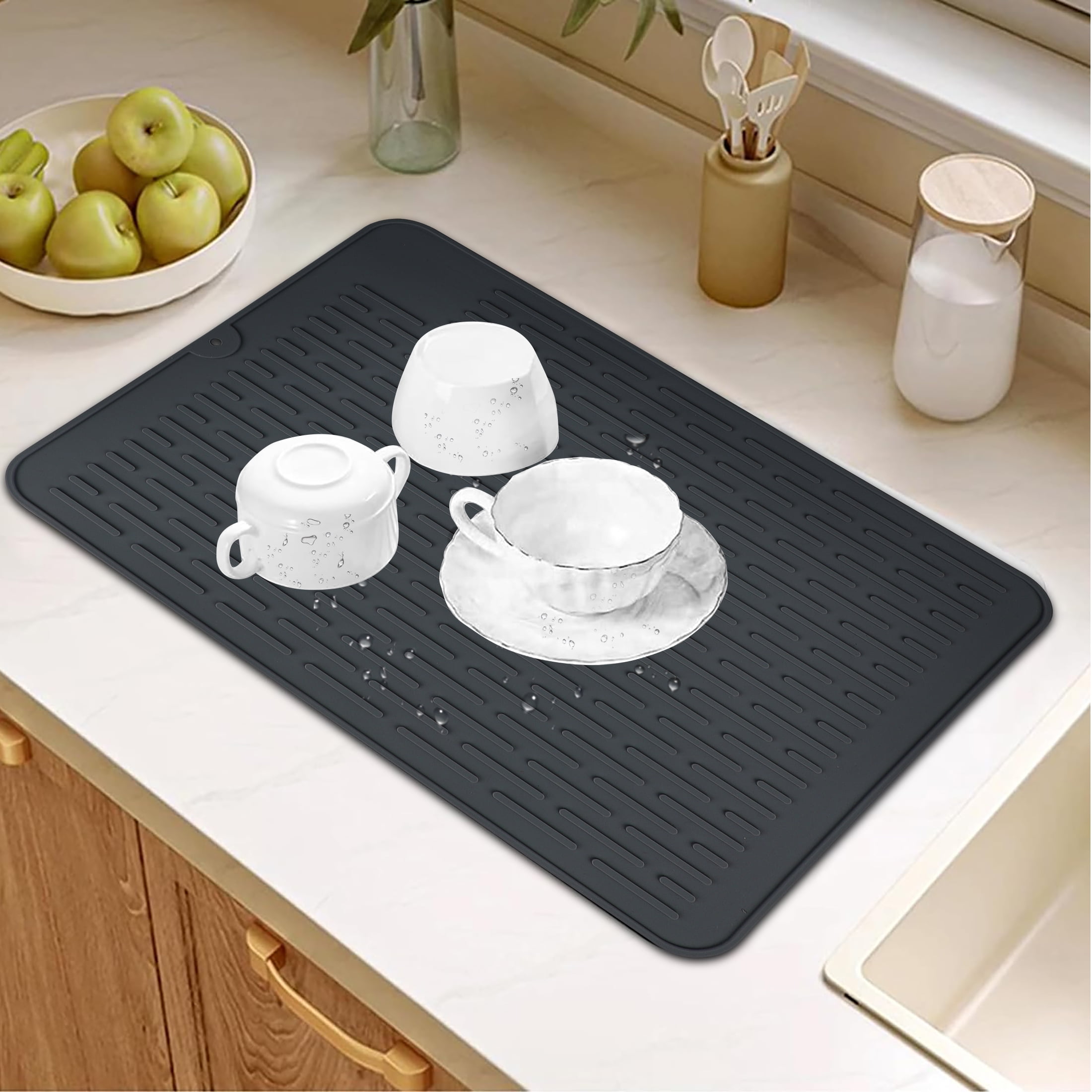 Norpro 24 x 18 Inches Microfiber Dish Drying Mat Cream Walmart
