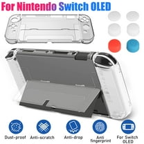 TSV Dockable Case Fit for Nintendo Switch OLED, Flip-type Protective Cover Case Fit for Switch OLED Console Joy-Con, Ultra-Slim Clear Hard Protective Shell w/ Thumb Caps