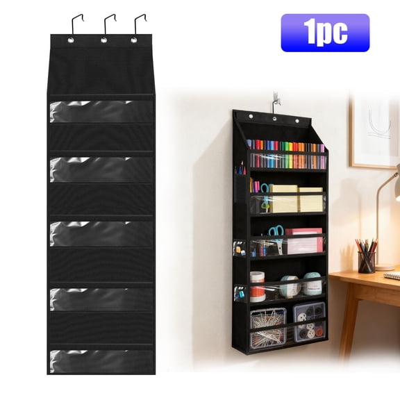 TSV Over the Door Organizer, Large Capacity Hanging Organizer with 5 Large Pockets, Heavy Duty Behind Door Closet Organizer and Storage for Toys, Shoes, Purse, Diaper, & Sewing