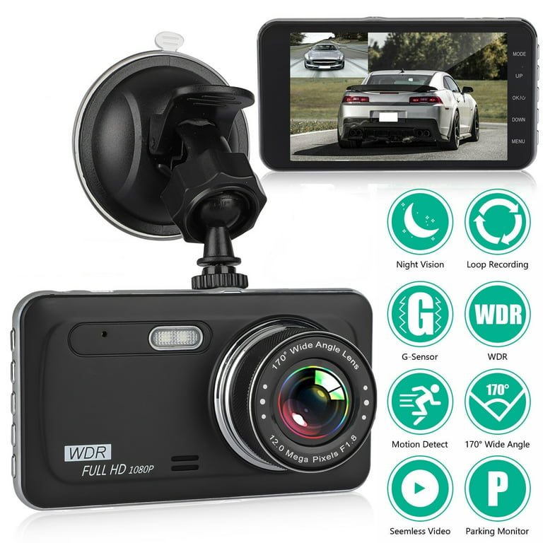 Dash Cam for Cars with Full HD 1080P 170 Degree Super Wide Angle Cameras  3.0 TFT Display G-Sensor Night Vision WDR Loop Recording