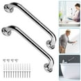 thumbnail image 1 of TSV Durable Stainless Steel Anti-Slip Wall-Mounted Bathtub Grab Bar, Brushed Nickel, 12" (2 Pack), 1 of 6